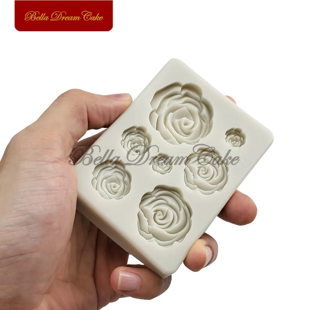 3D Mini Rose Leaf Flower Design Silicone Mold Fondant Chocolate Mould Cake Decorating Tools DIY Clay Model Baking Accessories