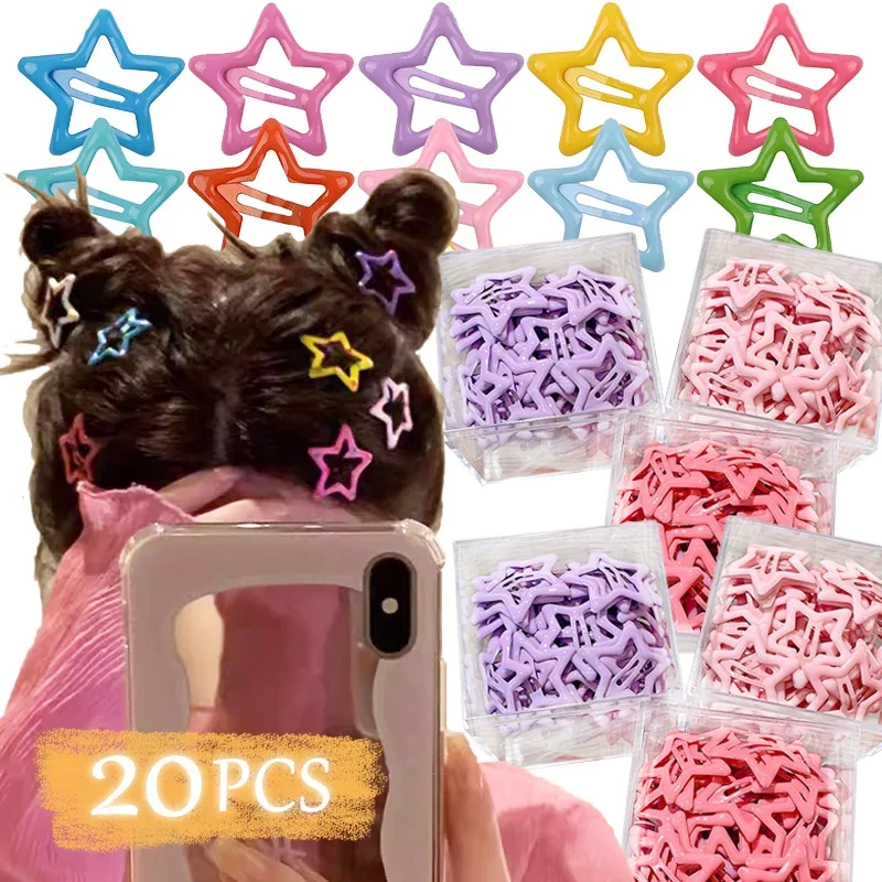 Y2K Style Dopamine Colorful Pentagram Hairpin Star Sweet Cool Cute Versatile Hair Clips for Girls Korean Hair Accessories