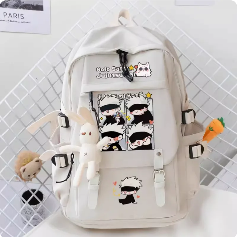 Anime Jujutsu Kaisen Satoru Gojo Cartoon Bag Women Man Fashion Leisure Belt Teenagers Student Backpack Handbag B046