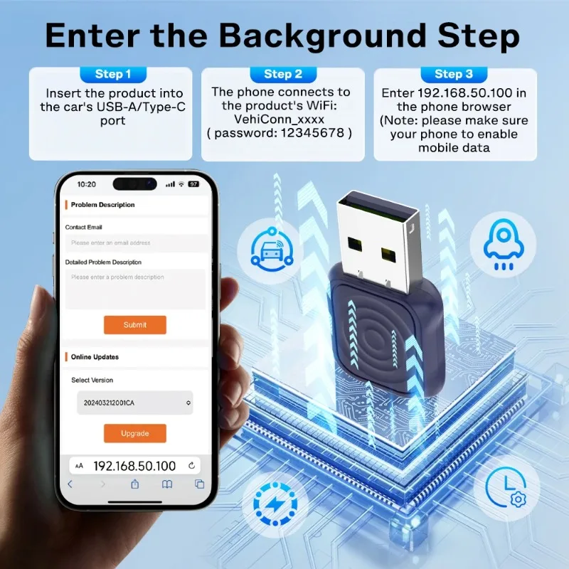 حار أندرويد السيارات اللاسلكية دونغل واي فاي 5.8G السيارات ربط صندوق دعم سبوتيفي الموسيقى CarlinKit محول CarPlay اللاسلكي الصغير