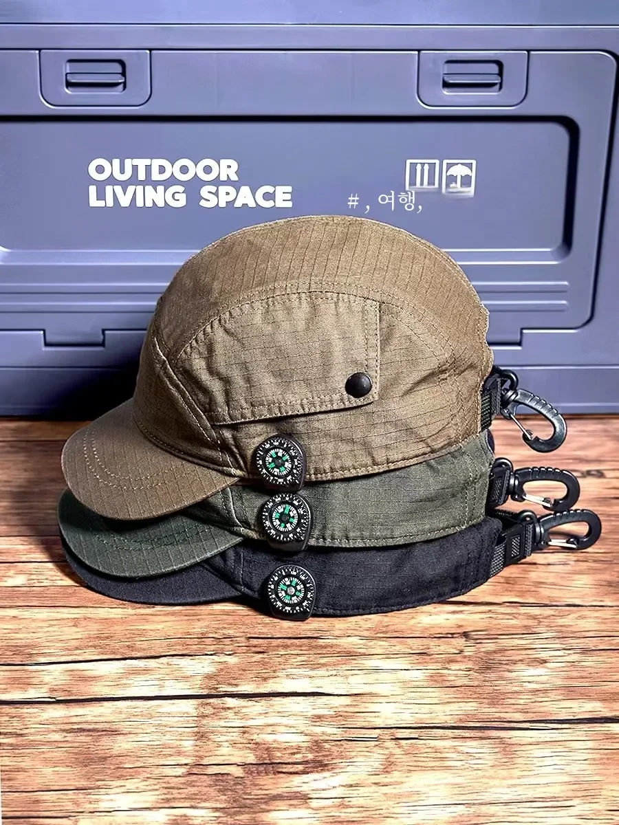 New Tactical Workwear Baseball Cap Five-Panel Short Brim Outdoor Camping Hat Retro Trendy Unisex Soft Top Women's Sle Casual Co