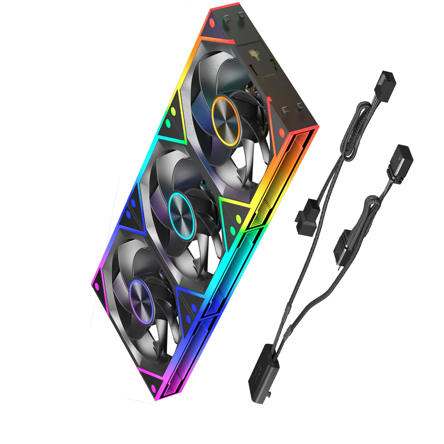 120mm Infinity Mirror PWM Fan, 5V 3-Pin HDB Reverse/Forward 1600RPM 60CFM Daisy Chain RGB PC Case & CPU Cooler Fan image 3