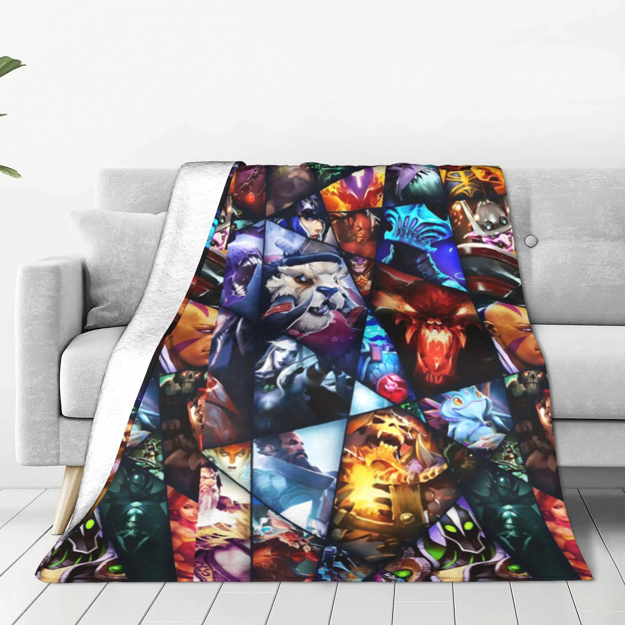 D-Dota Hero Collection Blankets Hot Game Cartoon Fuzzy Awesome Breathable Throw Blankets for Home Winter Travel