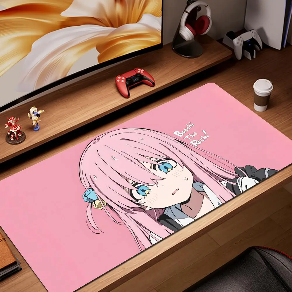 

Large Bocchi The Rock Game Rubber Computer Mat Gaming Anime HD Print Mouse Pads Gamer Locking Edge Non-slip Pc Accessories