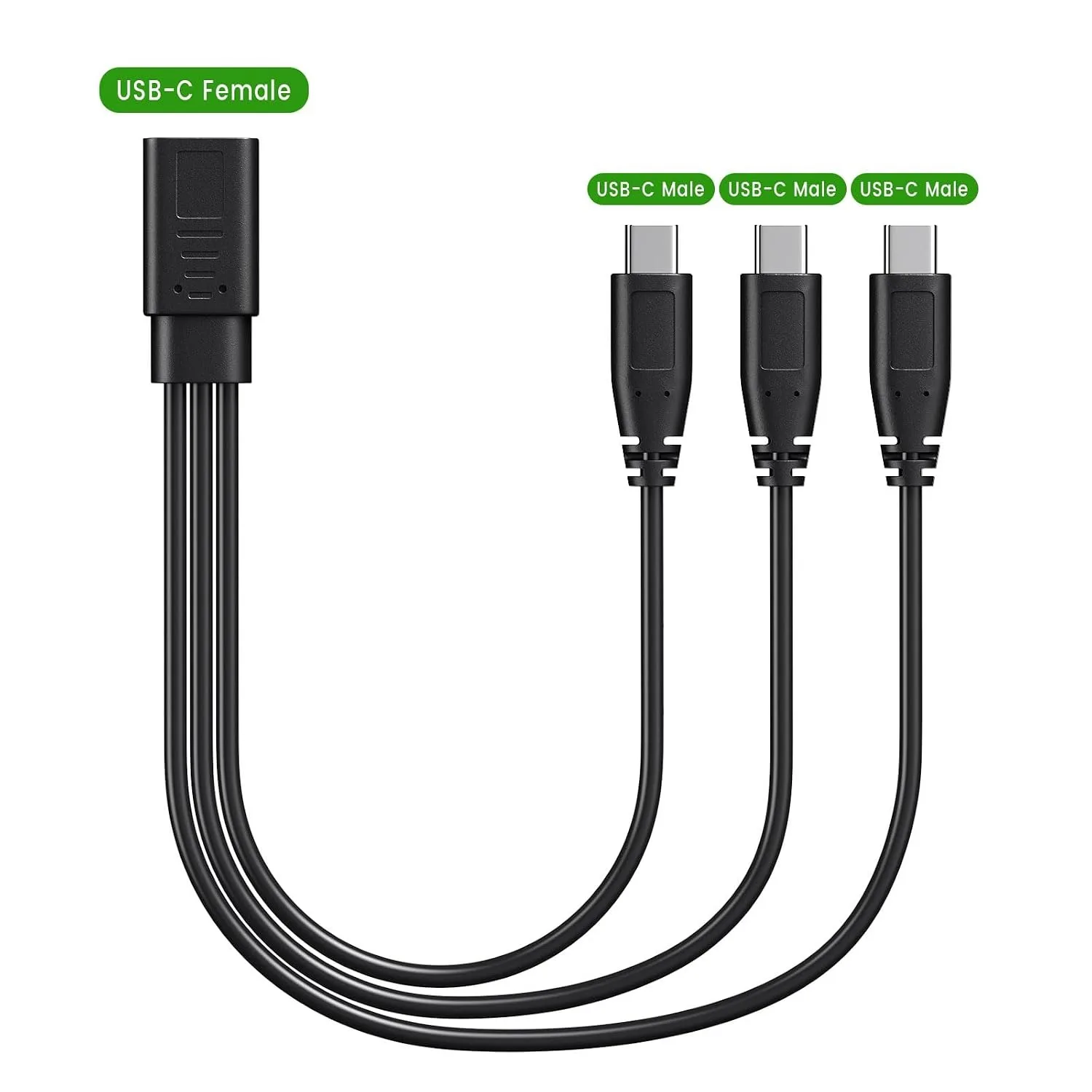 0.3M 1FT Multi-port USB C Splitter Cord, Type C Female to 1/2/3 Type-C Male 3A Charging Cable ( Charge Only No Data Transfer ) - view 6