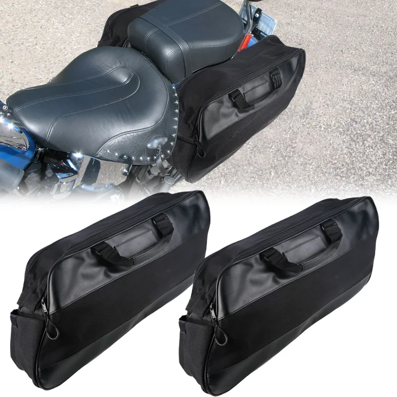 

For Harley Touring Models 1996-2011 2012 2013 Black Motorcycle Saddle Bag Luggage Rack Liner Saddlebag Tour Pack Accessories