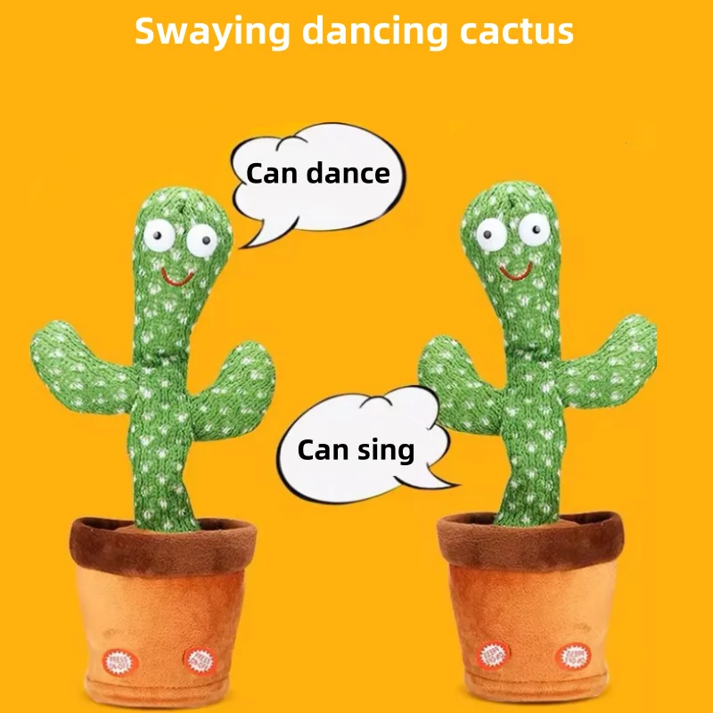 Kids Dancing Talking Cactus Toys Interactive Talking Sunny Cactus Electronic Plush Toy Home Decoration for Children Xmas Gifts