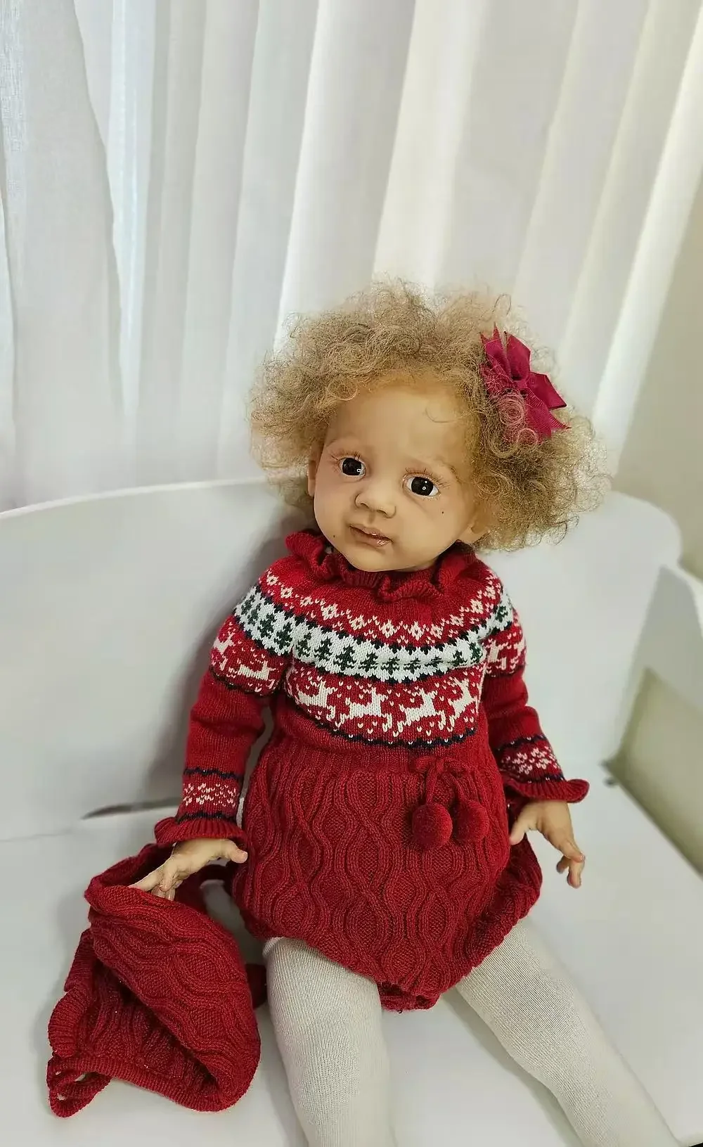 EGO Fornecimento limitado personalizado 25 polegadas Reborn Baby Fritzi com cabelo enraizado à mão já acabado boneca presente de Natal