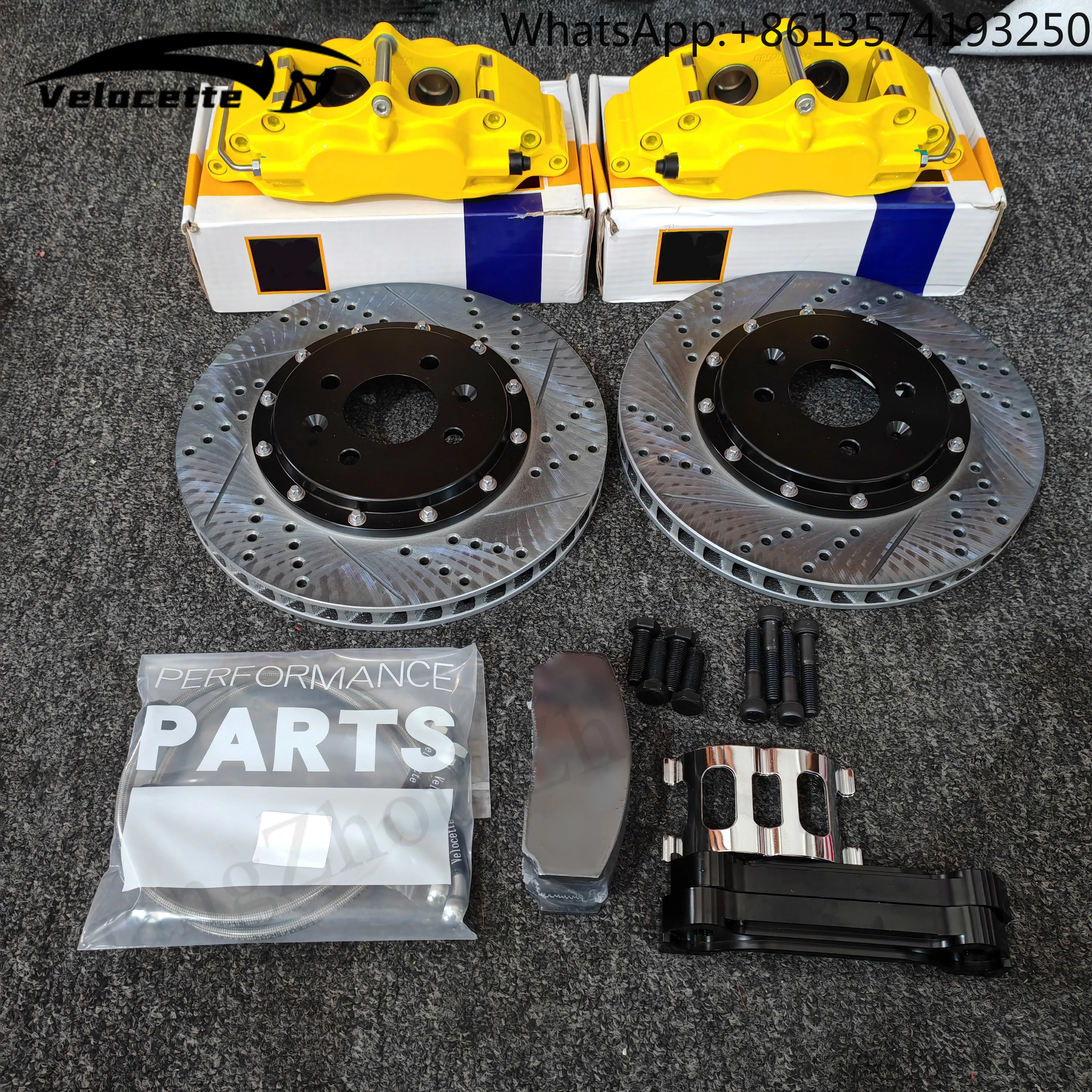 Kit de Caliper de Freno Delantero de 4 Pistones con Color Personalizado para Honda Civic, Volkswagen Golf, Audi A4, Toyota Reiz, Ford Focus, Mazda 3