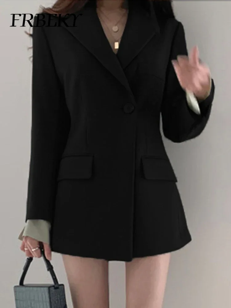 Outerwears Women's Blazer Autumn New Women's Blazer Retro Solid Color Fashion Loose Tops Korean Reviews Clothes Jacket Women