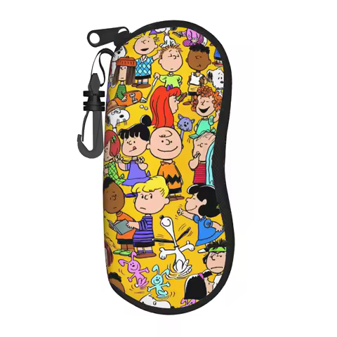 Vintage Snoopys Glasses Case Unisex Fashion Zipper Cartoon Glasses Box Gift Eyeglasses Box