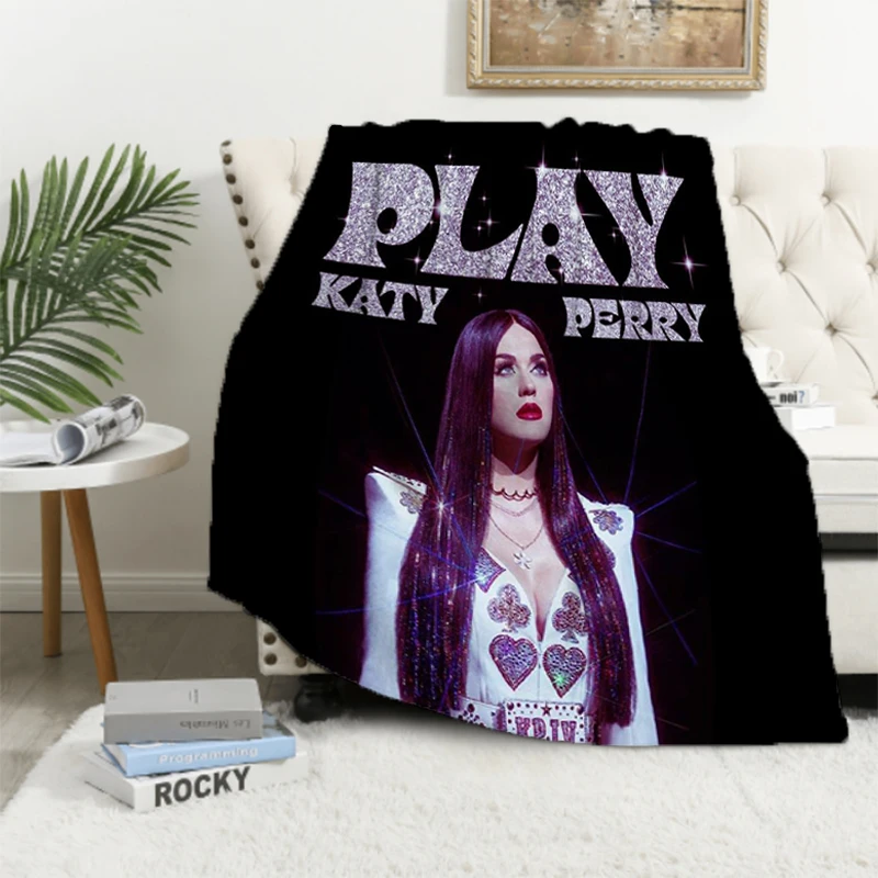 Singer K-Katy P-Perry Custom Blanket Fluffy Sofas Blankets for Decorative Sofa Plead Cover Soft Plaid With Print Throwing Downy