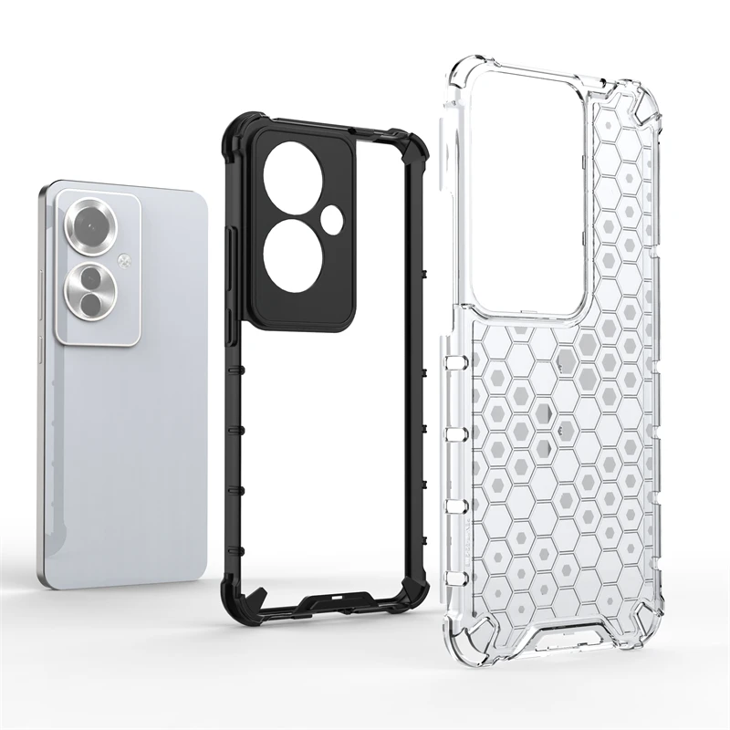 Honeycomb Shockproof For OPPO Reno 11 F Case Armor Reno 11 F 11 Pro Cover TPU Translucent Protector Cover OPPO Reno11 F Case