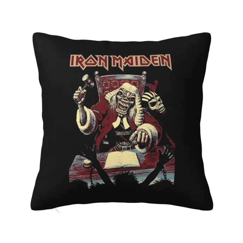 Custom Heavy Metal Maidens Rock Iron Pillowcase Cushions Cover for Sofa Square Pillowcase