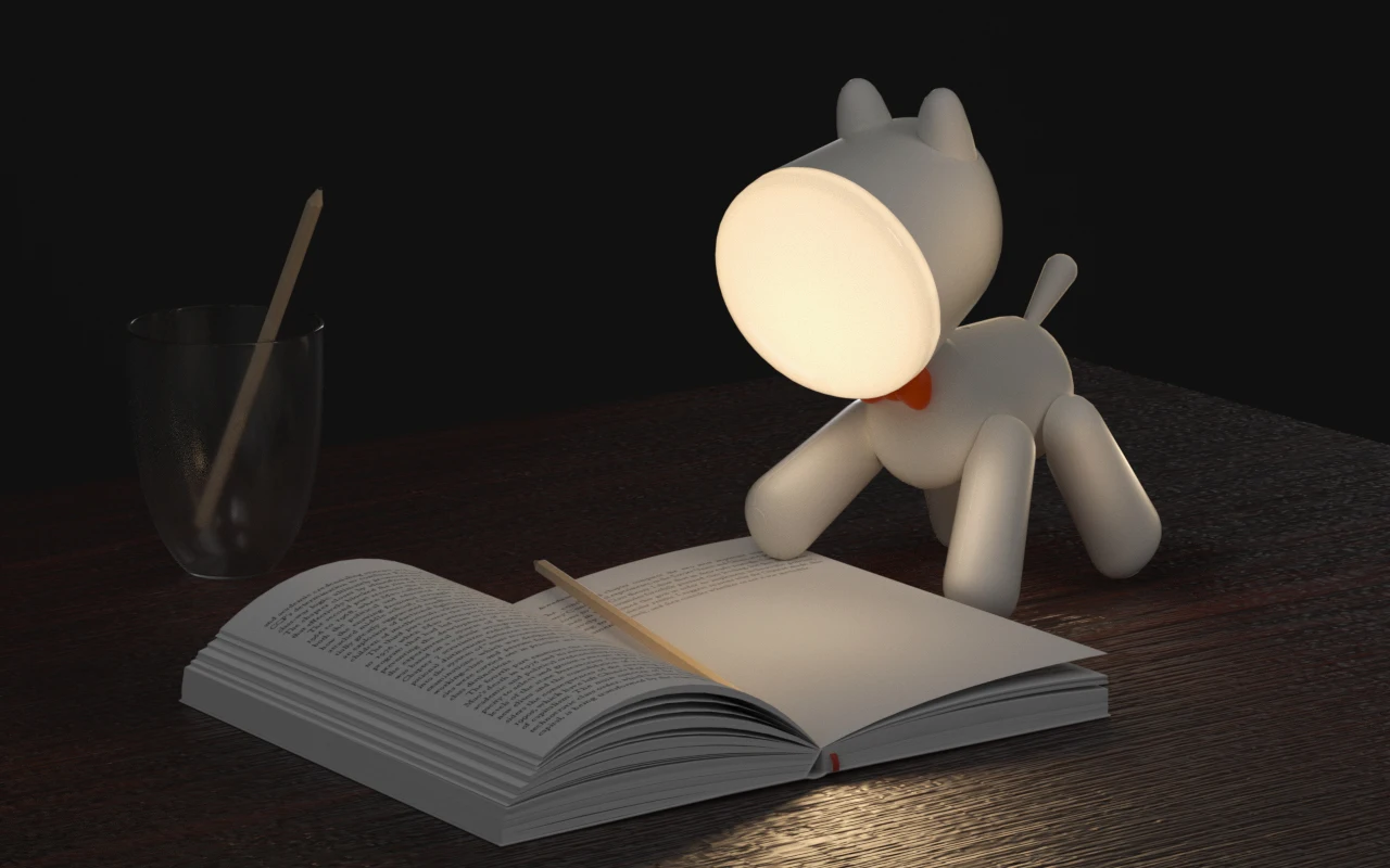 Switch Control Cute Baby Led Night Lights Dog Shape Rechargeable Cordless Table Lamp