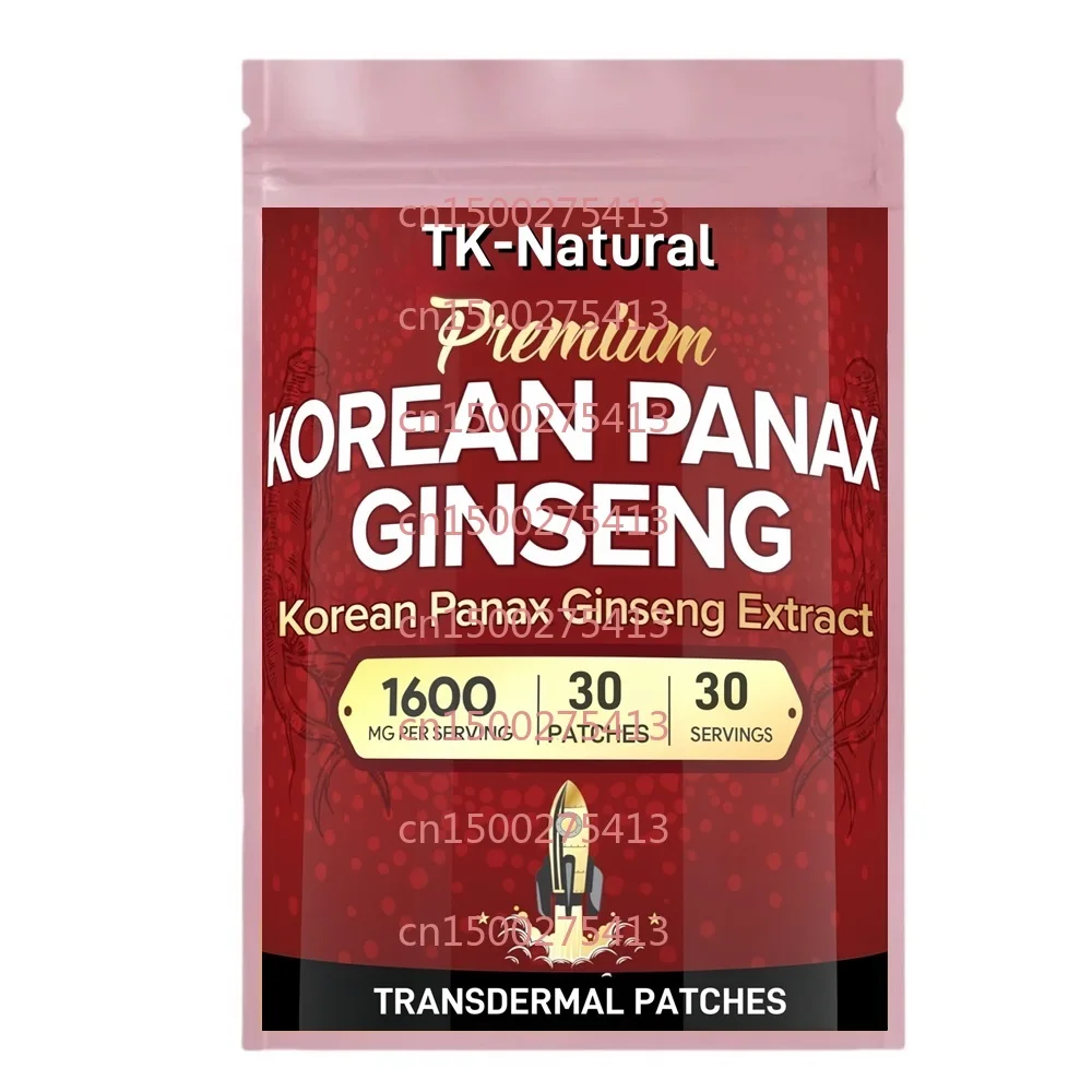 

30 Patches Korean Red Panax Ginseng Transdermal Patches for Vitality, Clarity, Performance, & Defenses