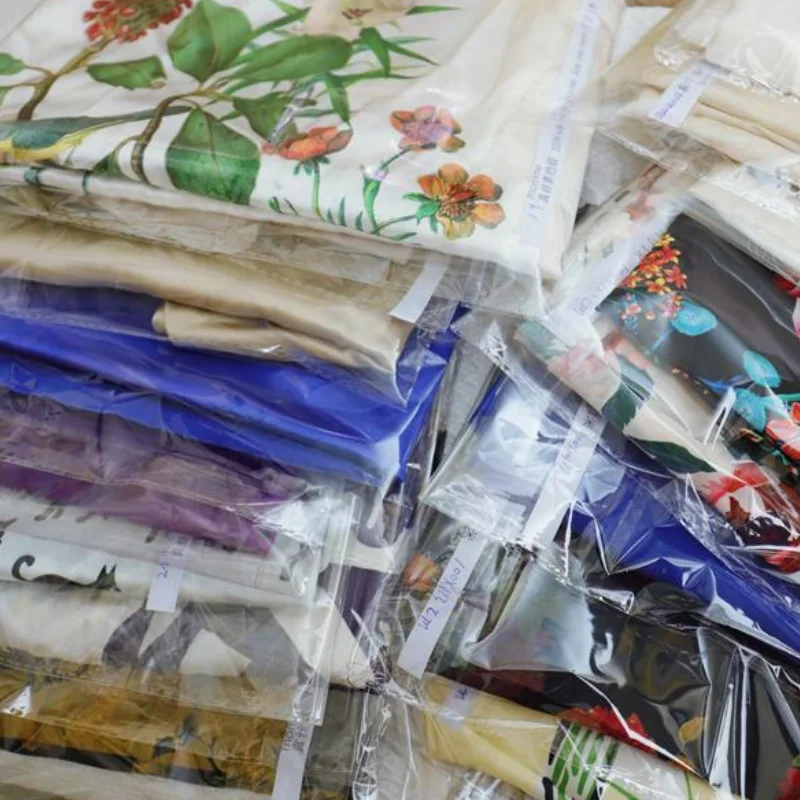 Real silk fabric 100% pure silk mulberry silk solid color multi-color width 114cm plain dyed silk chiffon soft natural