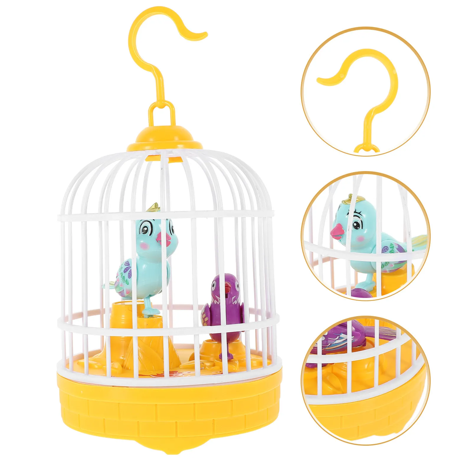 

1pc Imitation Parrot Cage with Voice Control Simulation Bird Toy Electric Lighting Kids Gift Interactive Pet