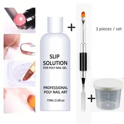 Poly Gel Slip Solution Kit: 75ml Slip Solution Liquid for Poly Gel Nails UV gel nails Acrylic nails Natural nails
