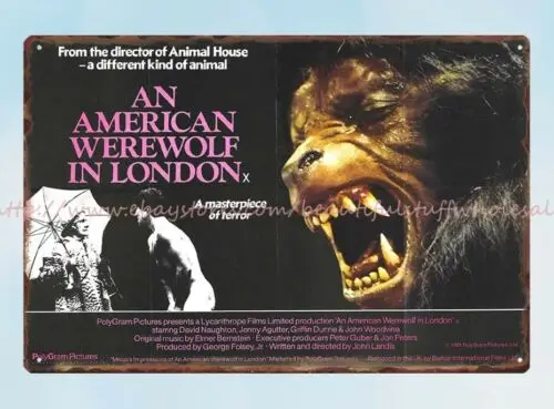 American Werewolf in London horror sci fi movie poster metal tin sign wall art