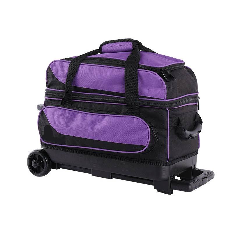 OEM Bowling double ball bag with wheels bowling roller bag