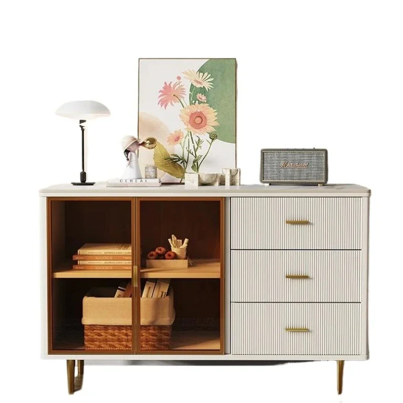 

The new small apartment can use multi-functional dining side cabinets, wall storage, home living room rock slab