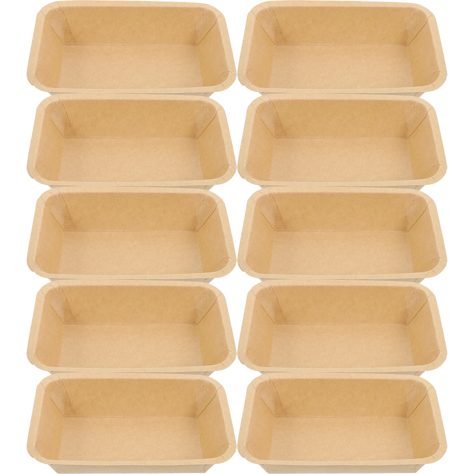 

50 Pcs Grease-proof BBQ Dinner Plate Fried Chicken Accessory Burger Trays Serving Ship Box Barbecue Supply Disposable Brown