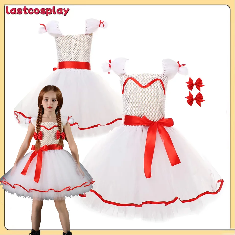 

Kids Cosplay Annabelle Costume Girls Stage Performance Dancewear Ballet Dance Tutu Dress Halloween Carnival Disguise Party Suit
