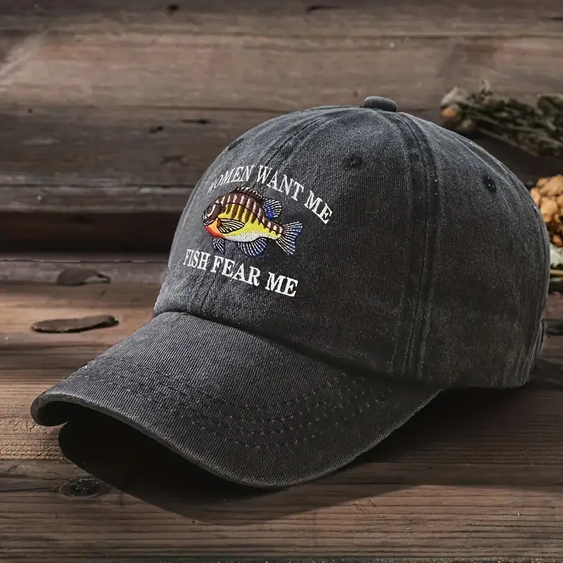 

Breathable Adjustable Duckbill Cap with Fishing Slogan Print - Casual Outdoor Fishing, Driving, Daily Wear - One Size Fits Most