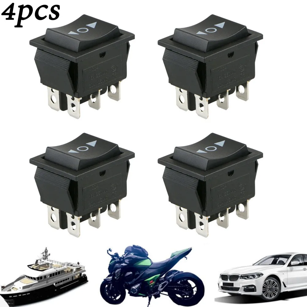 

For Motorcycles Rocker Switches Plastic Metal Power 12V Black Button Car Control For DPDT On-Off 1.26x1.02x1.30in