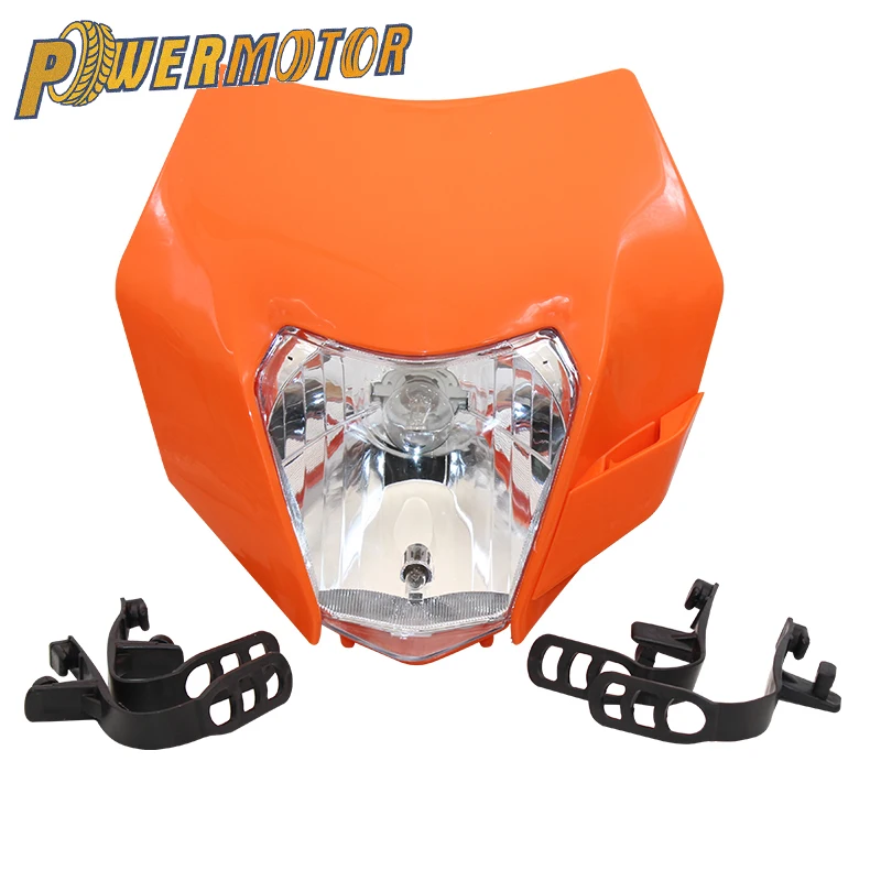 Motorcycle Headlight Plate Enduro Motocross for KTM EXC XC XCF XCW XCFW SX 125-530 12V Halogen Headlamp Dirt Bike Accessories