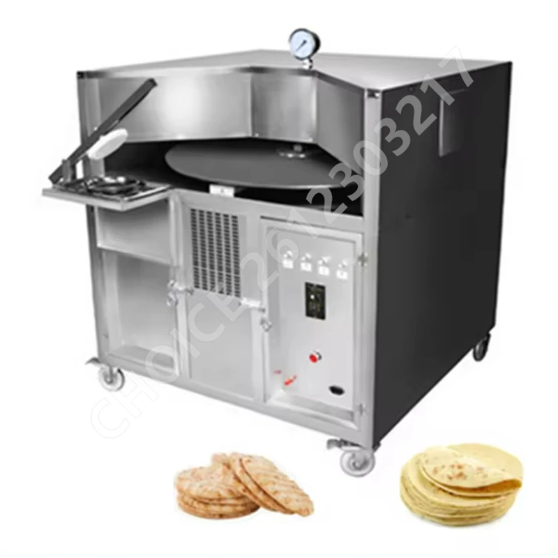 

Commercial Rotating Flat Naan Bake Making Big Capacity Electric Gas Tandoor Lebanese Chapati Arabic Roti Pita Bread Oven