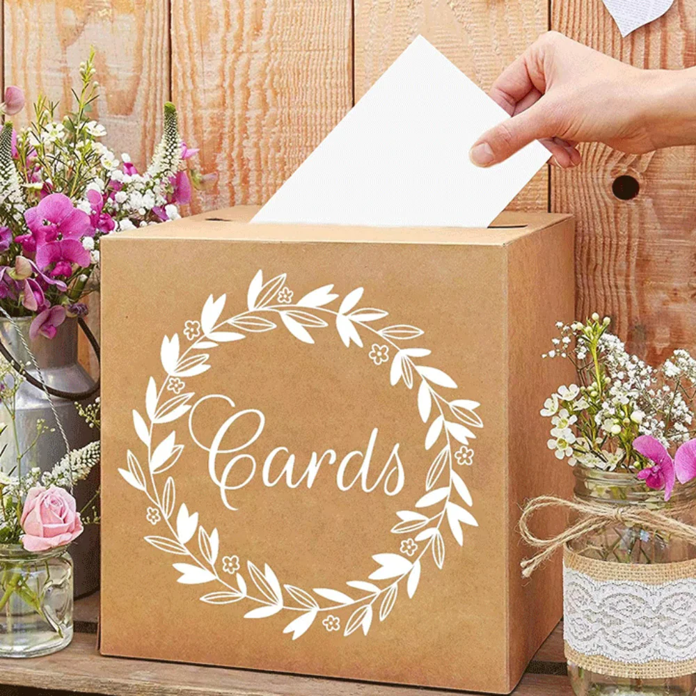 Storage Box White Black Wedding Card Box Cardboard Elegant Gift Card Box Blessing DIY Crafts Receiving Box Birthday Party