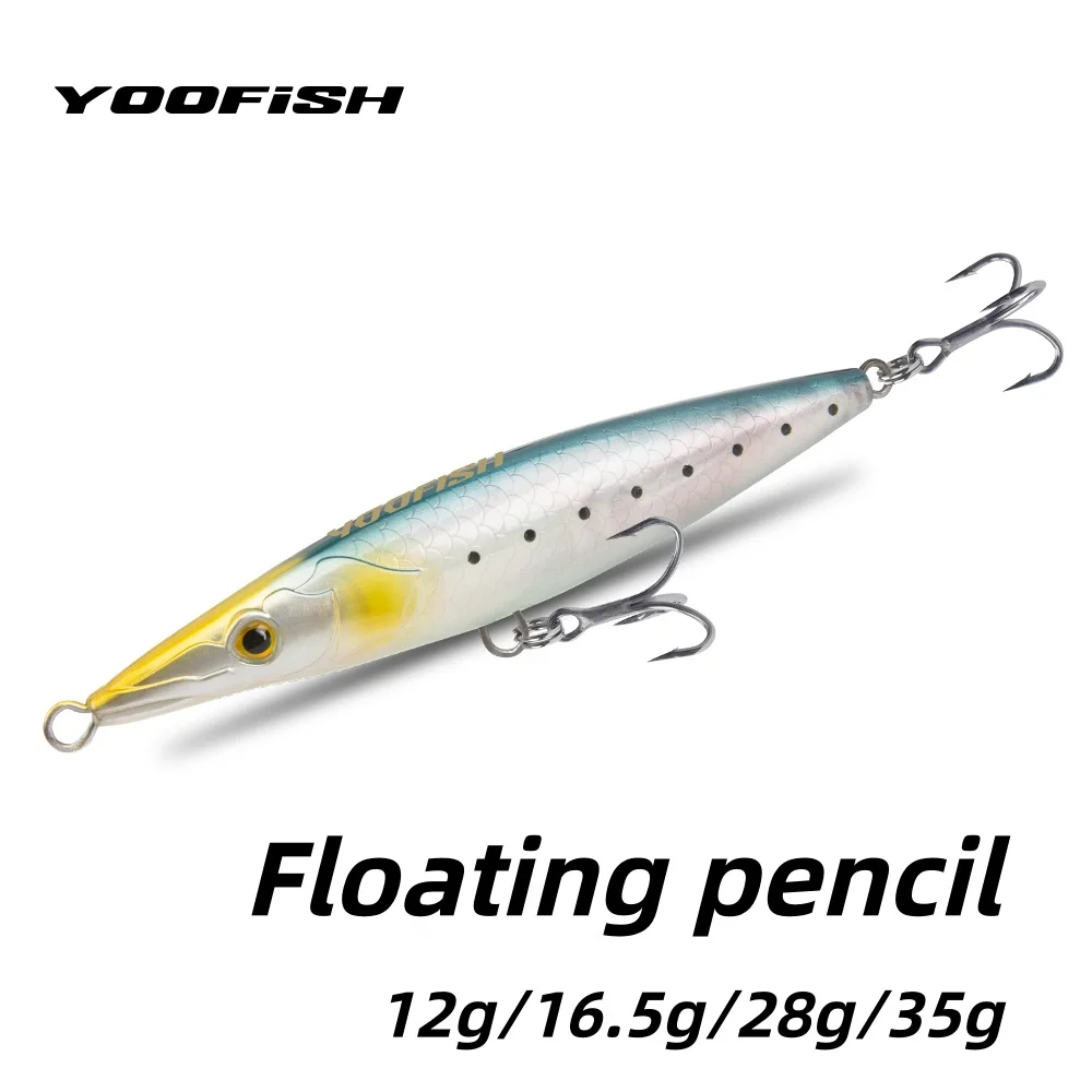 Leurre flottant YOOFISH 90mm/110mm/130mm/150mm pour lancer longue distance, leurre artificiel dur de surface pour la pêche au bar et au brochet