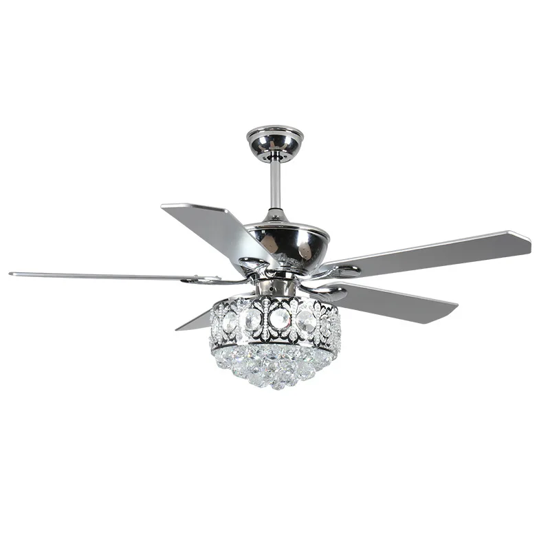 Lámpara colgante de abanico de cristal minimalista de estilo americano, accesorios de iluminación antiguos de lujo para sala de estar, dormitorio, comedor