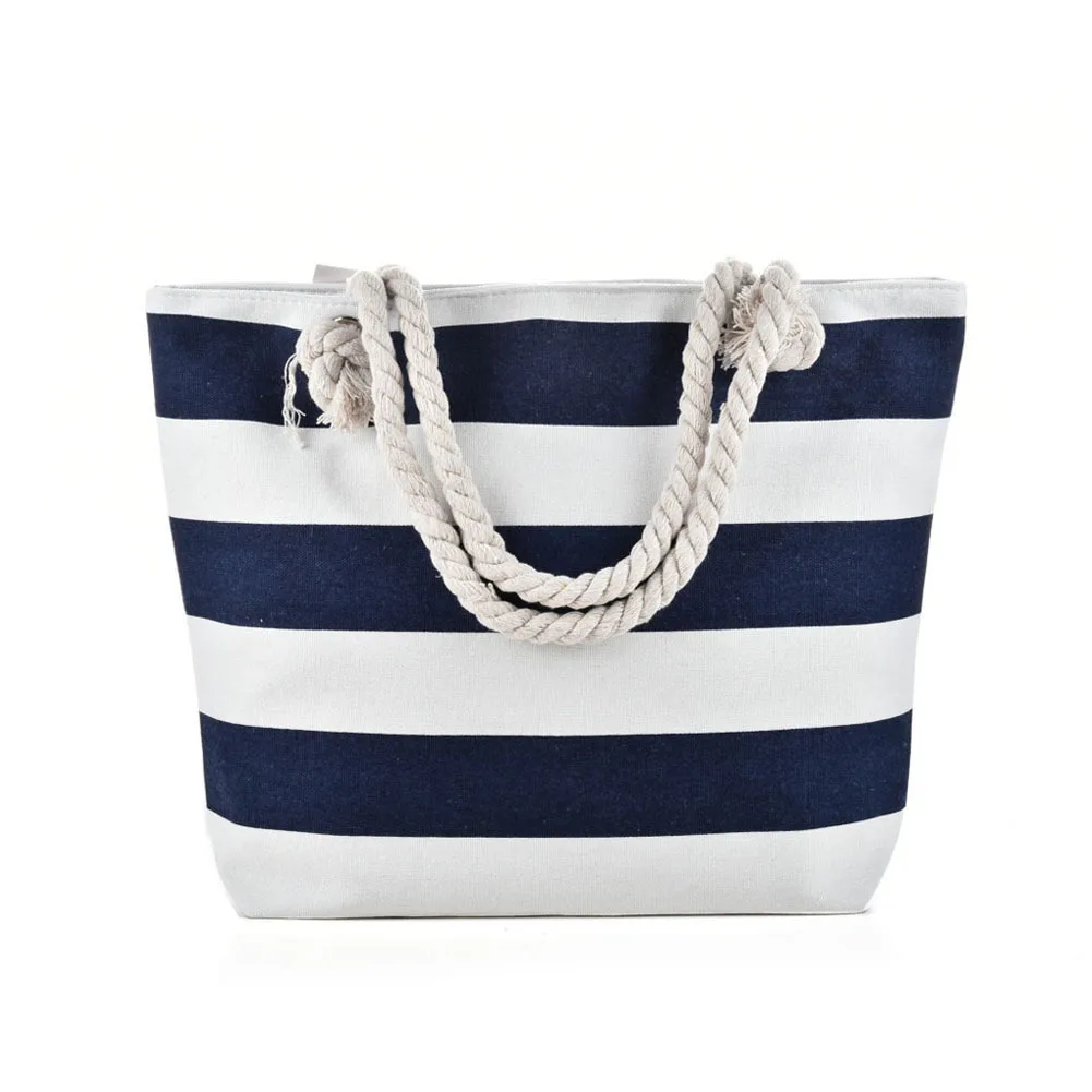 High QualityNew Striped Beach Underarm Single Shoulder Canvas Bags for Women