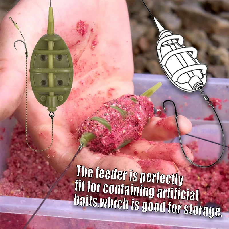 Inline Method Feeder Rigs Kit | 5 Pre-tied Weighted Feeders (20g-60g) | Carp Fishing Tackle for Beginners view 4