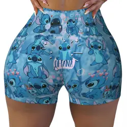 Custom Stitch Ohana Cartoon Gym Biker Running Shorts Women's Workout Yoga Shorts