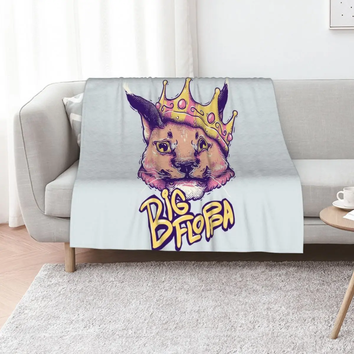 

Da Big Floppa - New Rapper with King Crown Floppa Cube Flop Flop Happy Floppa Friday Drip Fun Original Art Pet Mat Throw Blanket