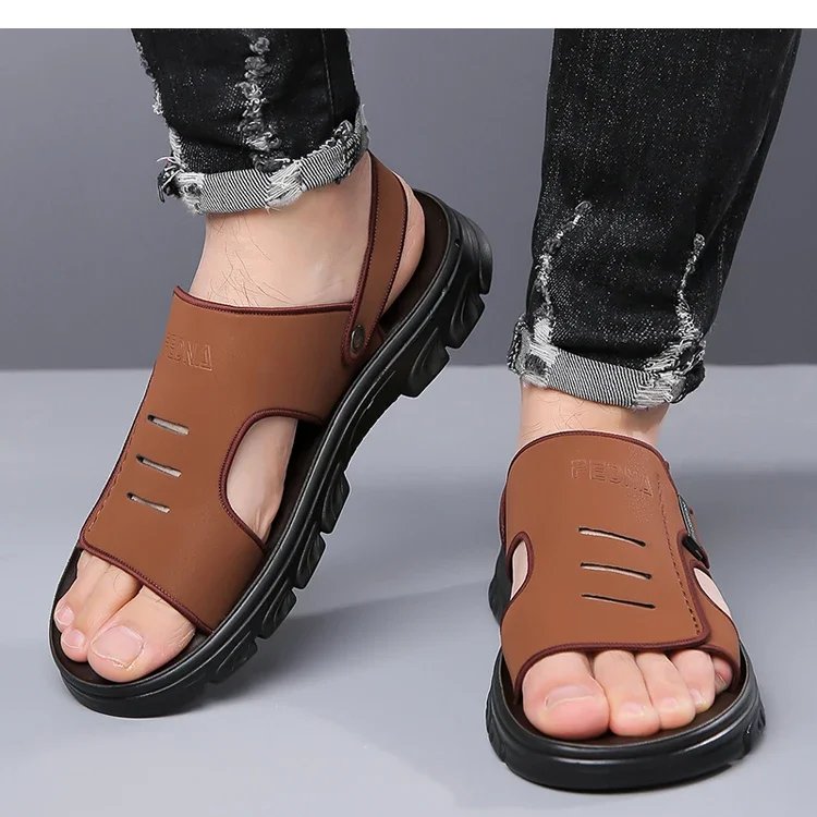 Herren Sommer Casual Zwei-Wege-Sandalen Slip-On mit Dicker Sohle Rutschfest Verschleißfest Atmungsaktiv Outdoor Strandpantoffeln-2718 – Detail 4