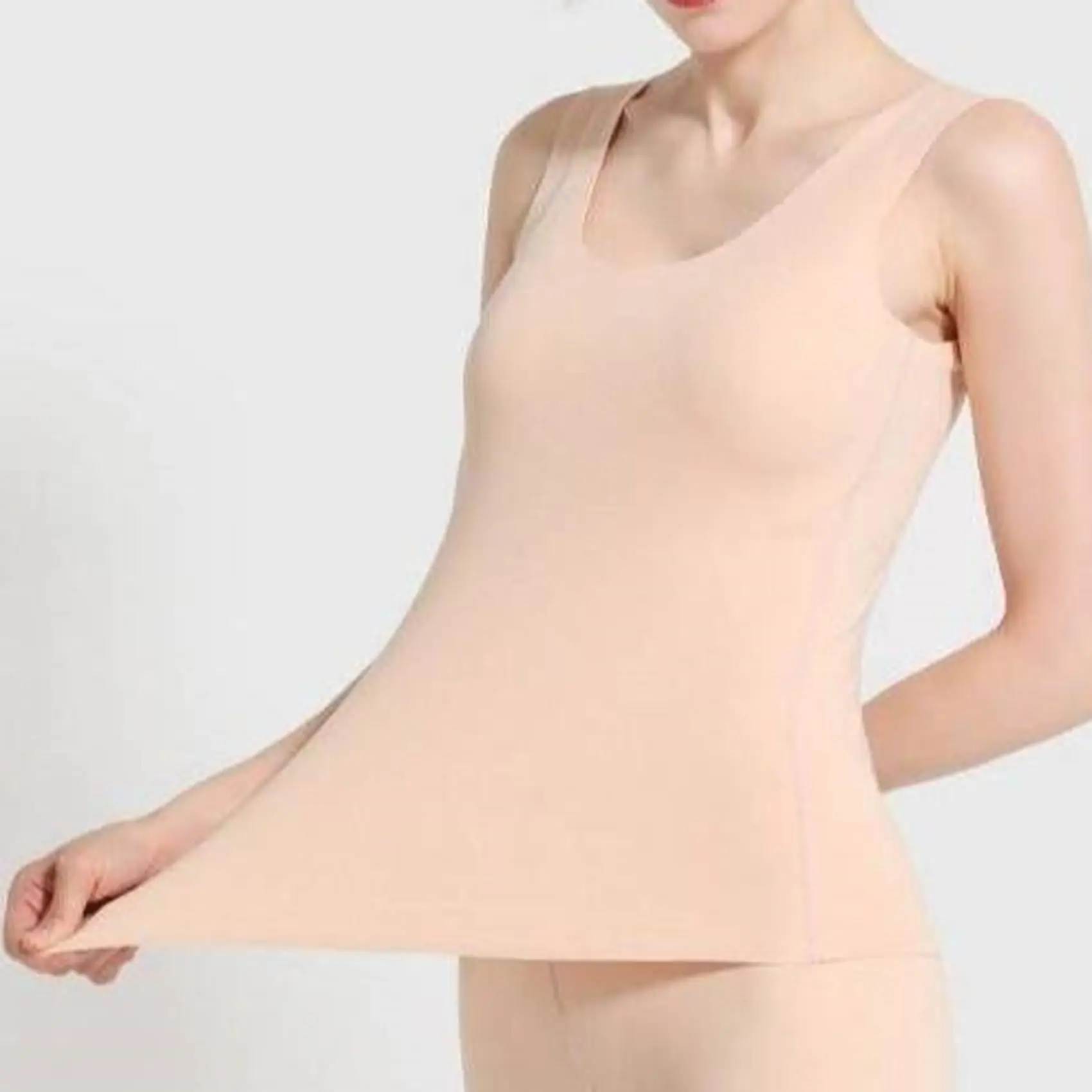 Women Winter Warm Underwear Solid Color Thermal Casual Nightwear Sexy Elasticity Female Thin T-shirt Sleeveless Tops