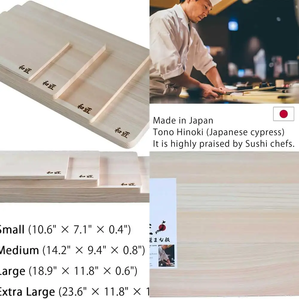 

Japanese Premium Hinoki Cypress Medium Cutting Board, Handcrafted in Japan - Brown