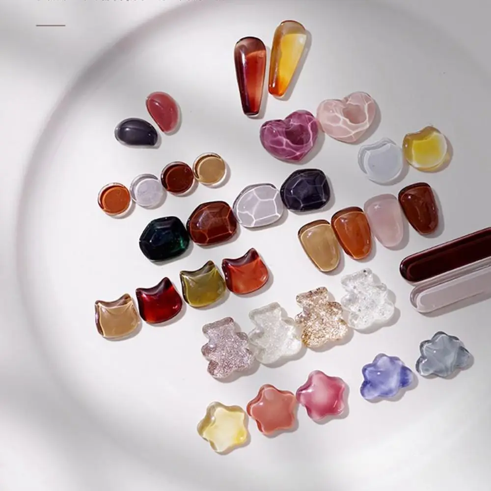 

Fashion Bear Clear Display Card Round Shape Nail Art Tool Nail Color Showing Glass Color Card Nail Polish Gel Display Tablet