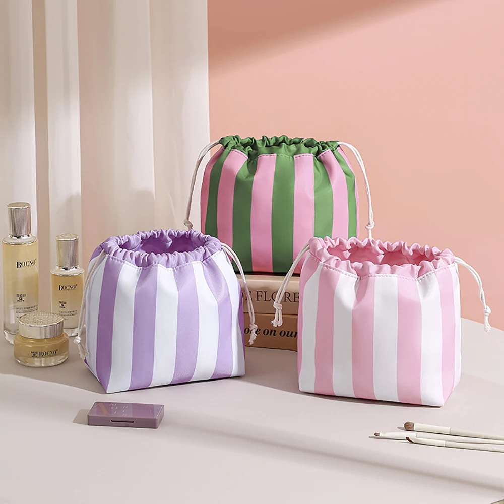 5-個の化粧品バッグ女性ポリエステルカラフルな厚い印刷防水-protable-巾着バッグ