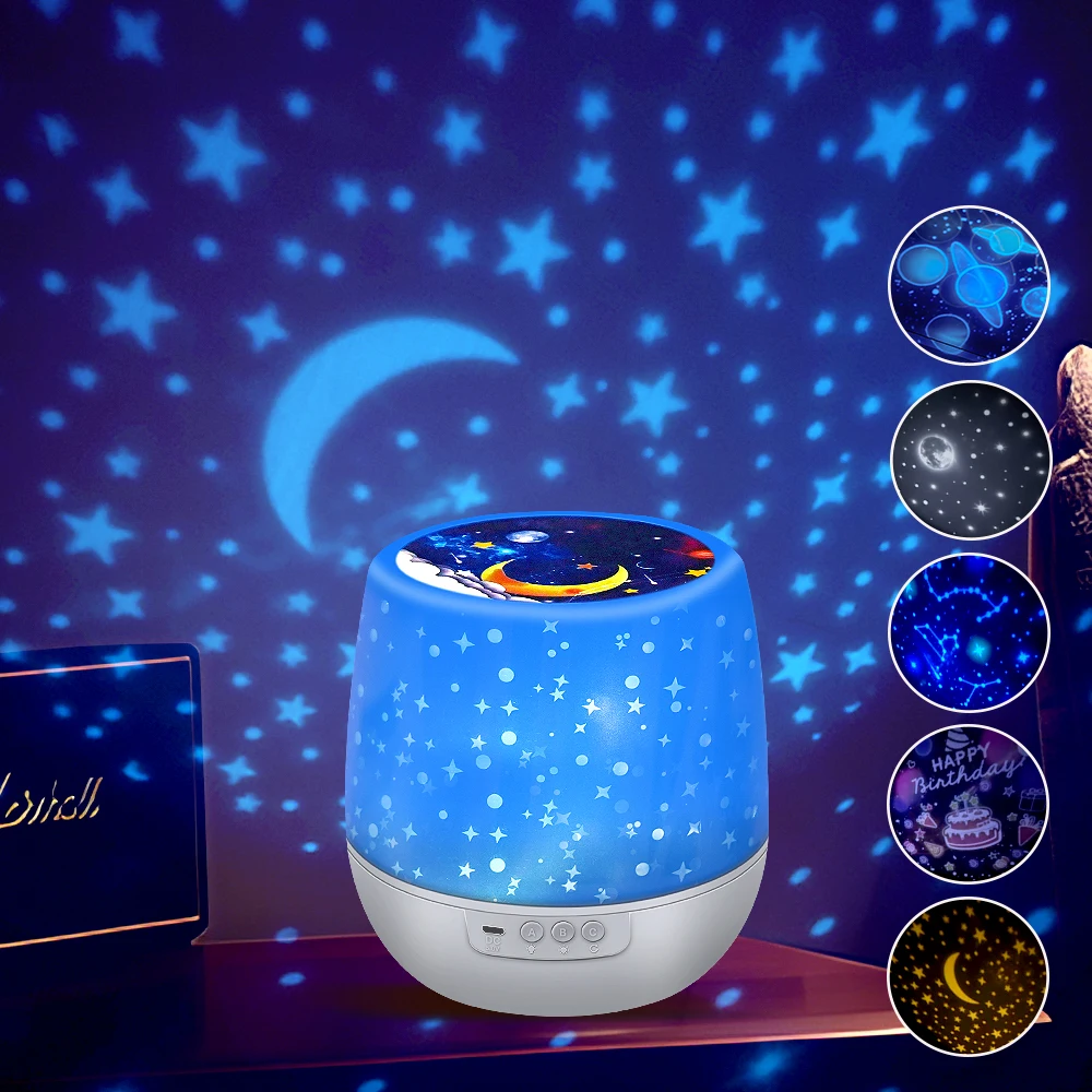 Starry Projector Light Galaxy LED Night Light Starry Sky Porjectors Lamp Bedroom Decor Nightlight Kids Birthday Gift Baby Toys