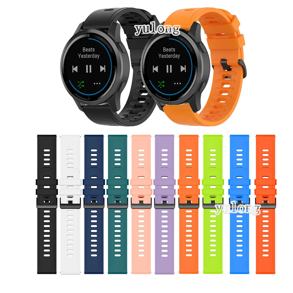 

20mm 22mm Silicone Strap for Garmin Venu3 Venu2 /Vivoactive 3 4 5 /vivomove3 HR/Venu 2 3 Smart Watch Band Colorful