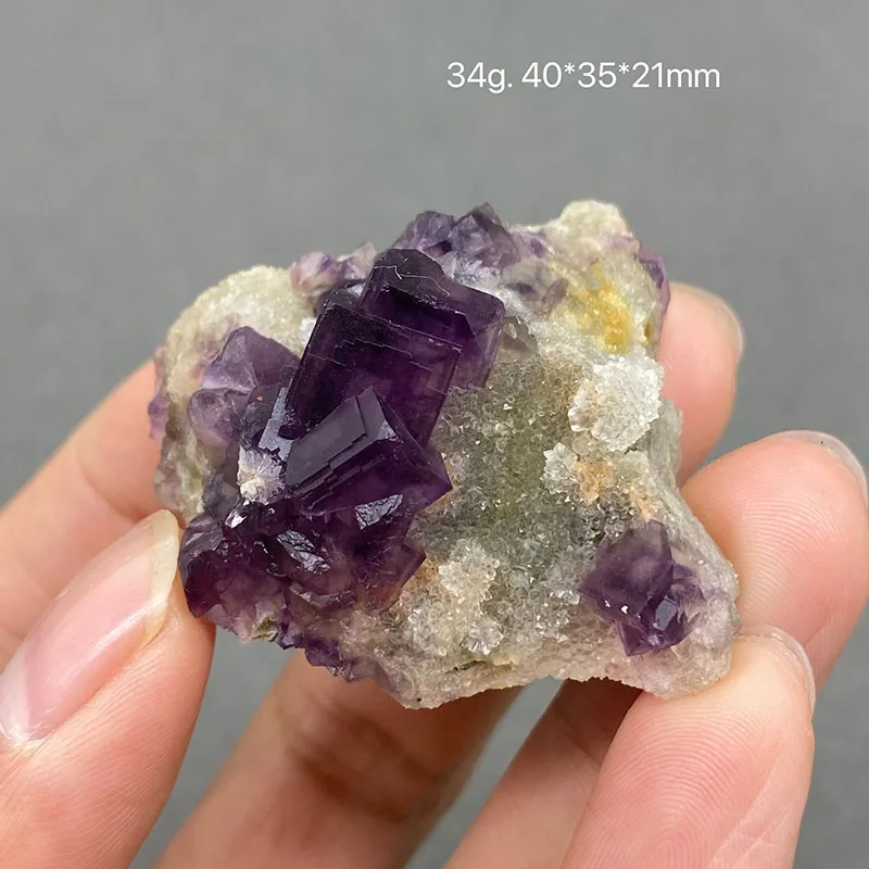 100% Natural Purple Window Fluorite Crystal Raw Stone Specimen Collection