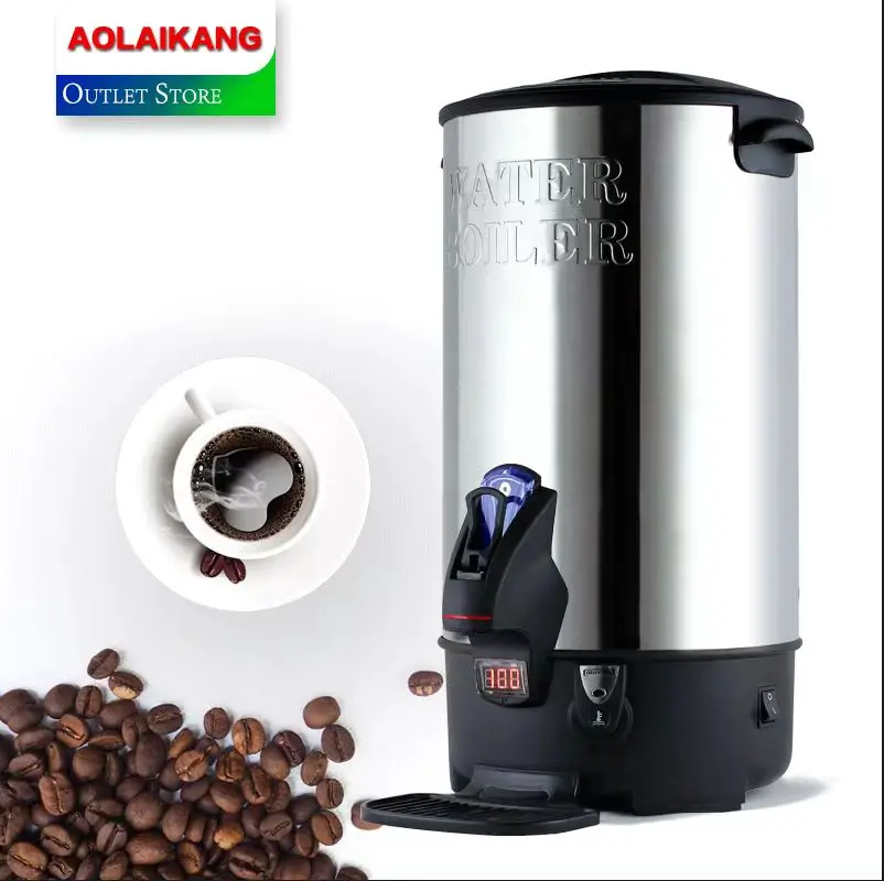 40 Liter Double Stainless Steel Layer Electric Kettle Automatic Water Boiler Automatic Shut-Off Feature Tea Colored Hotel Usage