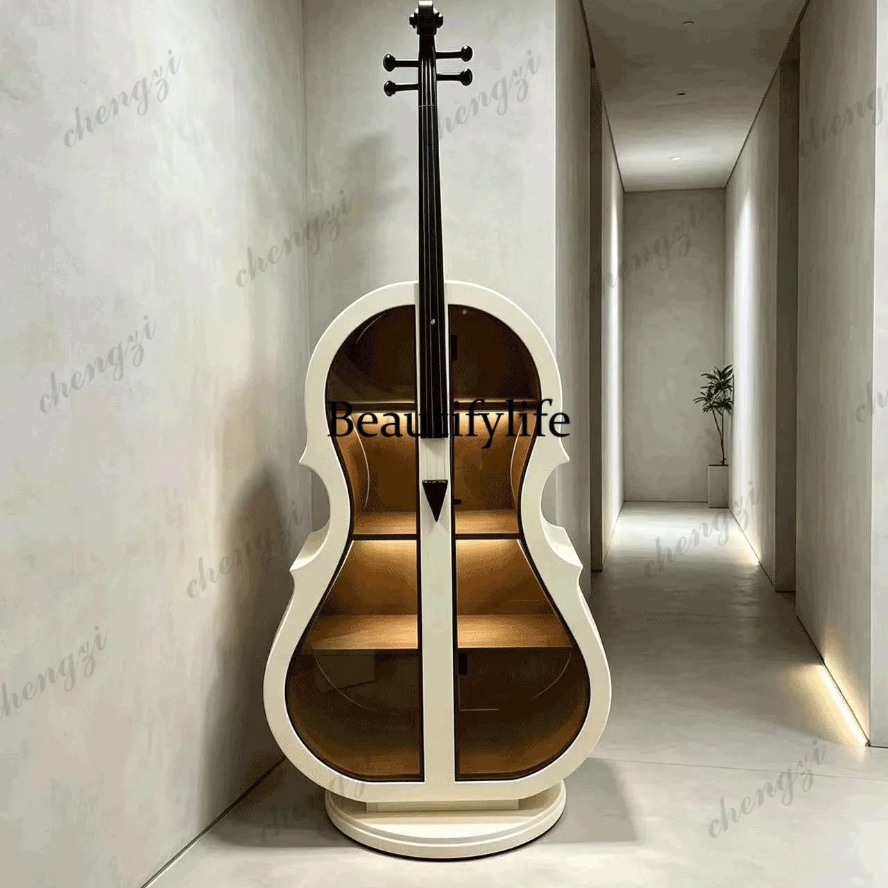 New Chinese style, home living room floor-to-ceiling decorative cabinet, glass door display, locker
