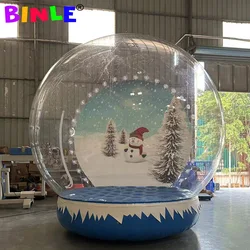 3m Giant Inflatable Snow Globe Photo Booth Tent Life Size Outdoor Blow Up Inflatable Snow Ball Balloon For Christmas Decoration